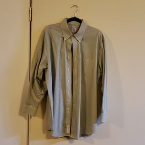 Green pin stripe oxford dress shirt